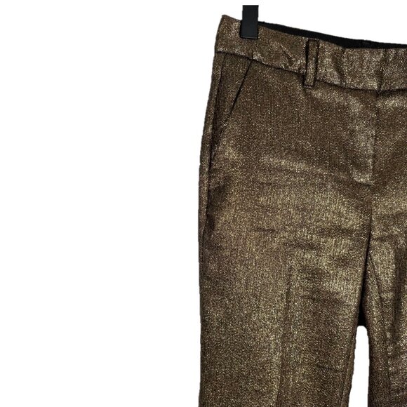 WHBM Gold Metallic Foil Straight Leg Trousers - Picture 2 of 5